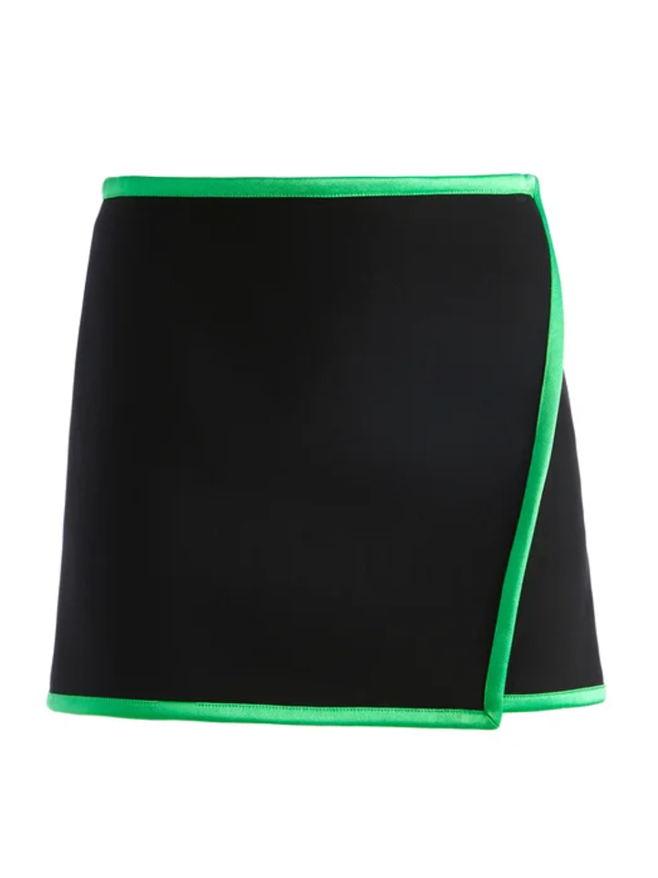 Alice + Olivia Lilia Piped Crossover Skirt in Black Garden Product Shot 