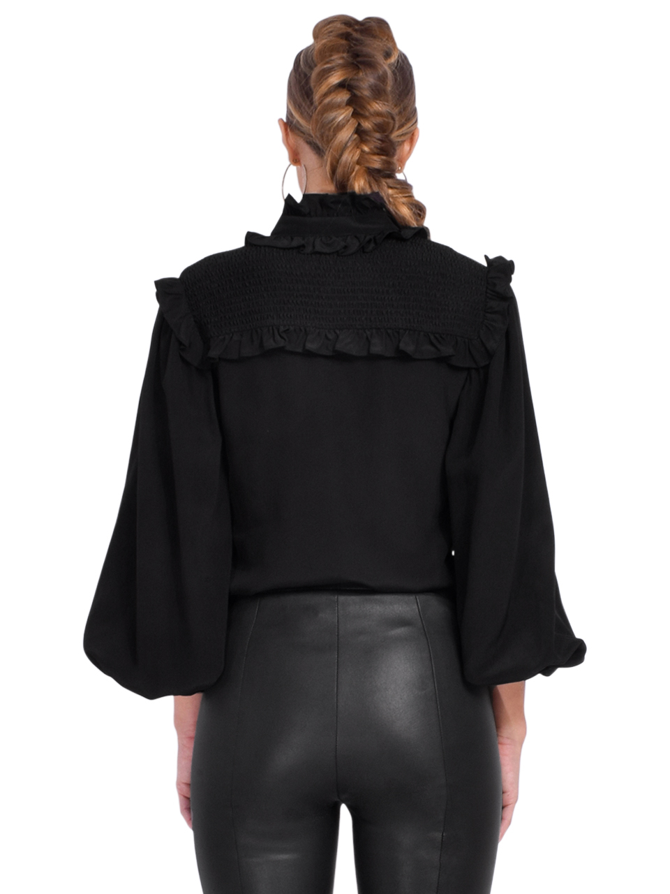 GILNER FARRAR Riley Blouse in Black Back View 