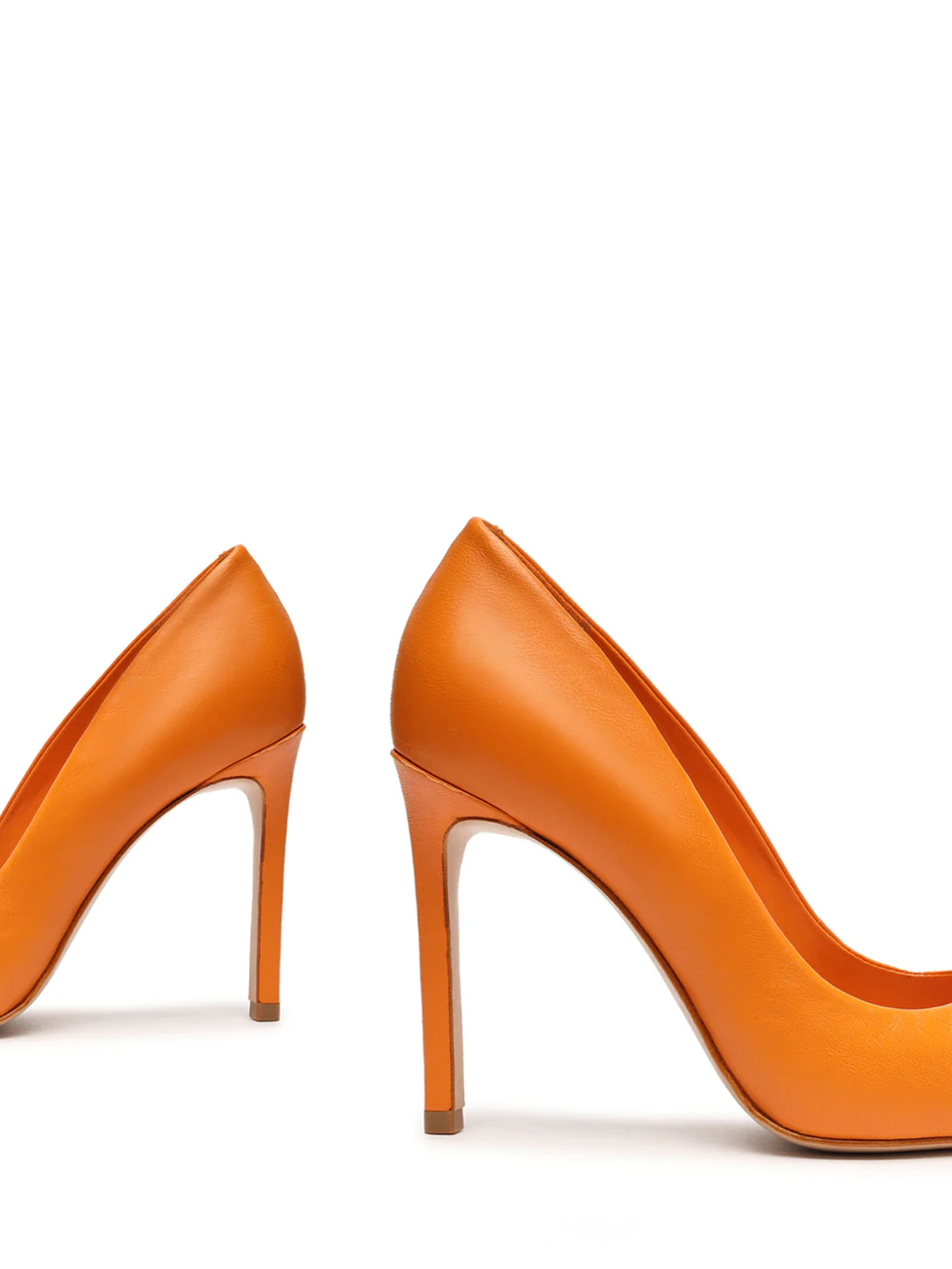 SCHUTZ Lou Pump in Bright Orange Details of Both Heels