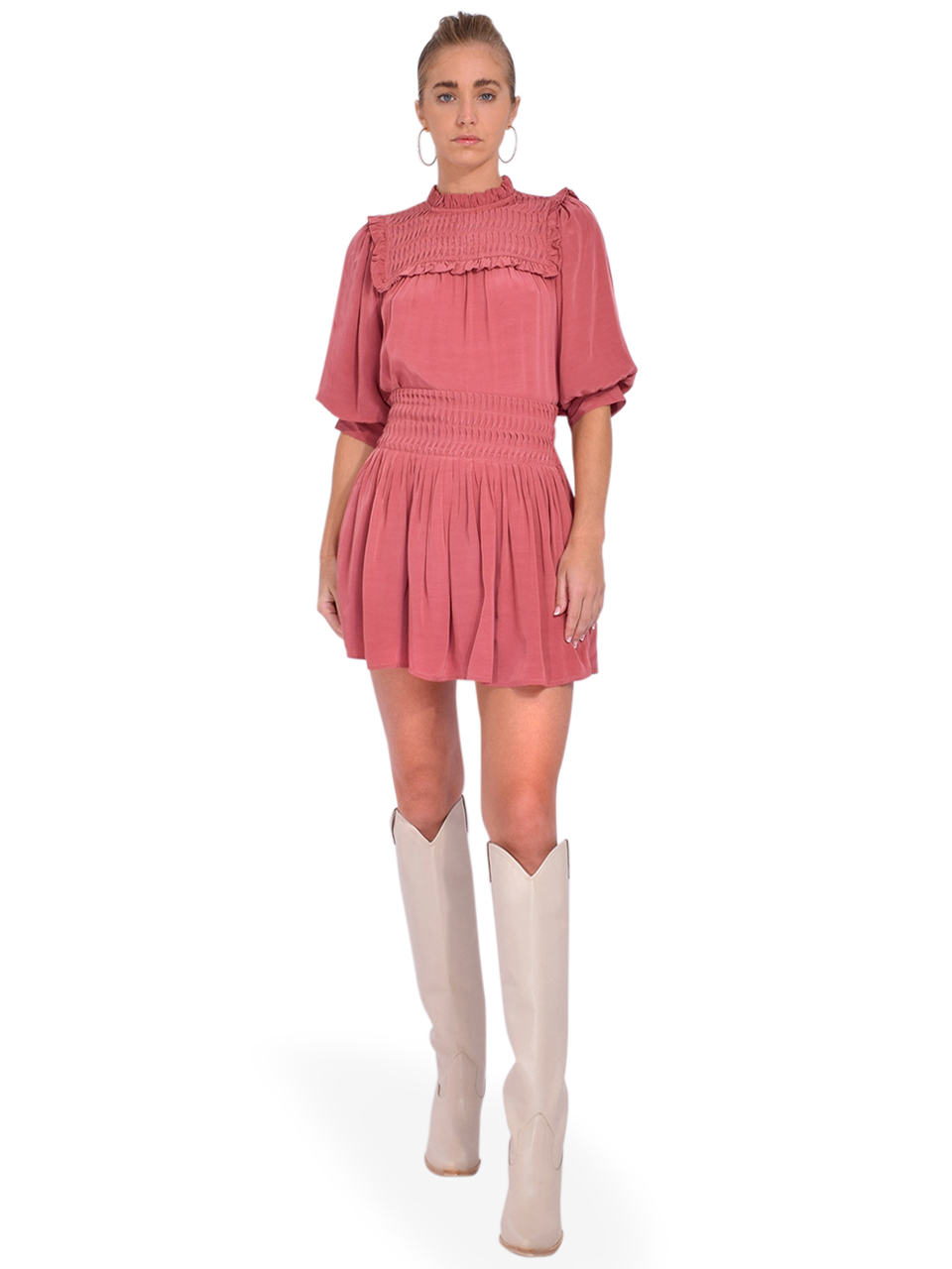 MAGALI PASCAL Cassia Skirt in Dusty Rose Full Outfit 