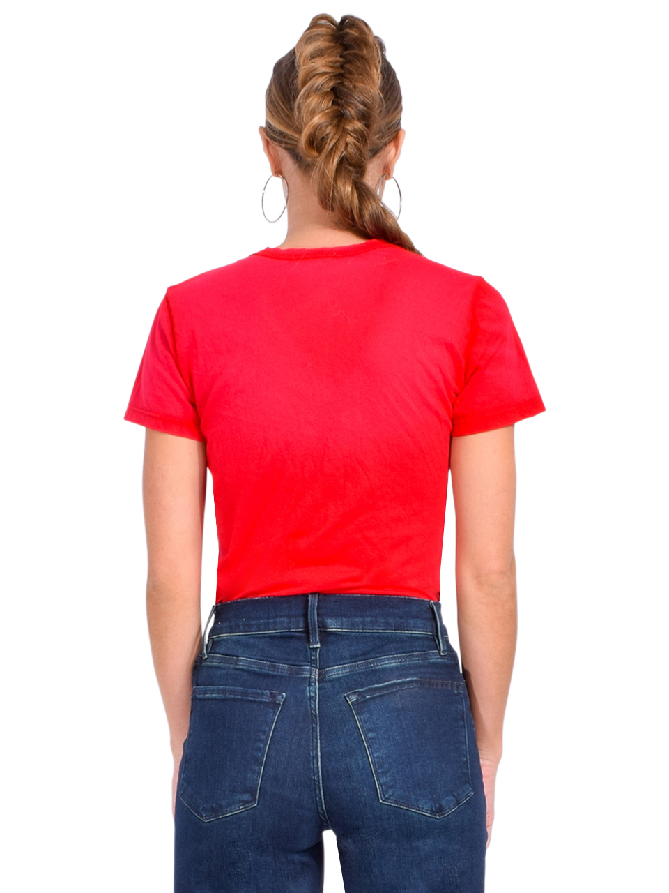 COTTON CITIZEN Standard V-Neck in Pink Cherry Back View 

