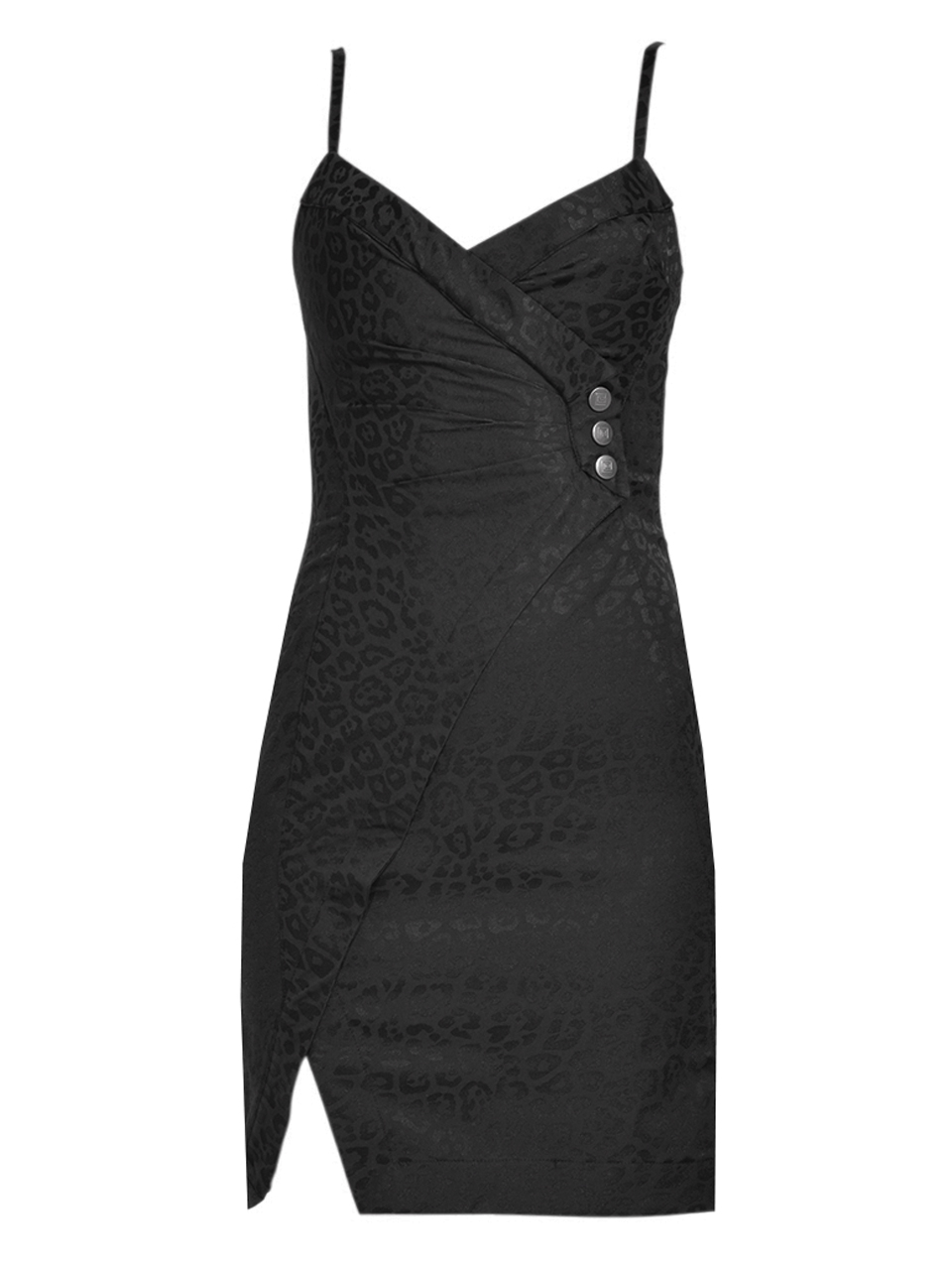 NOAM Emmanuelle Dress in Black Leopard Product Shot 