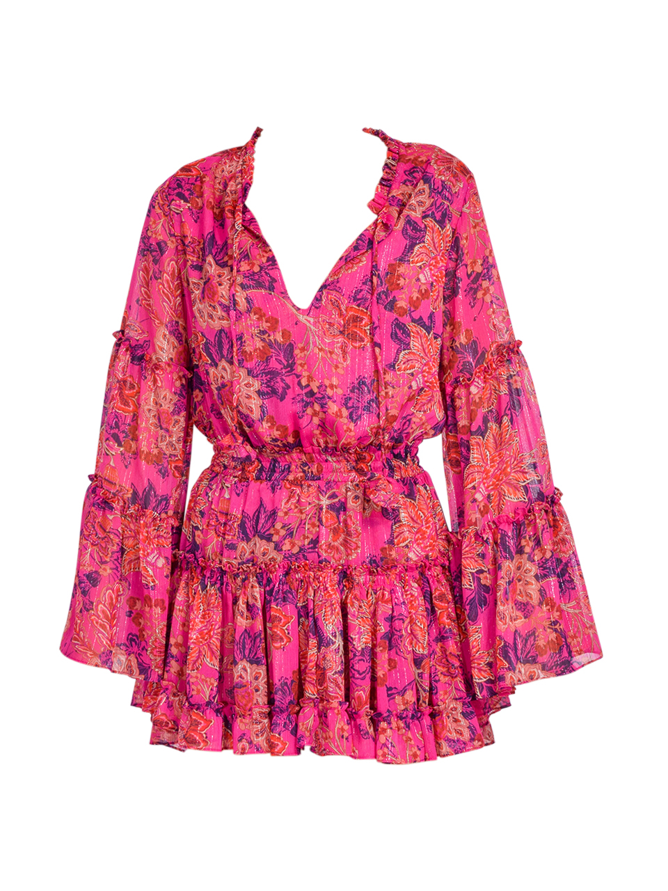 MISA LOS ANGELES Leeva Dress in Fuchsia Batik Product Shot 