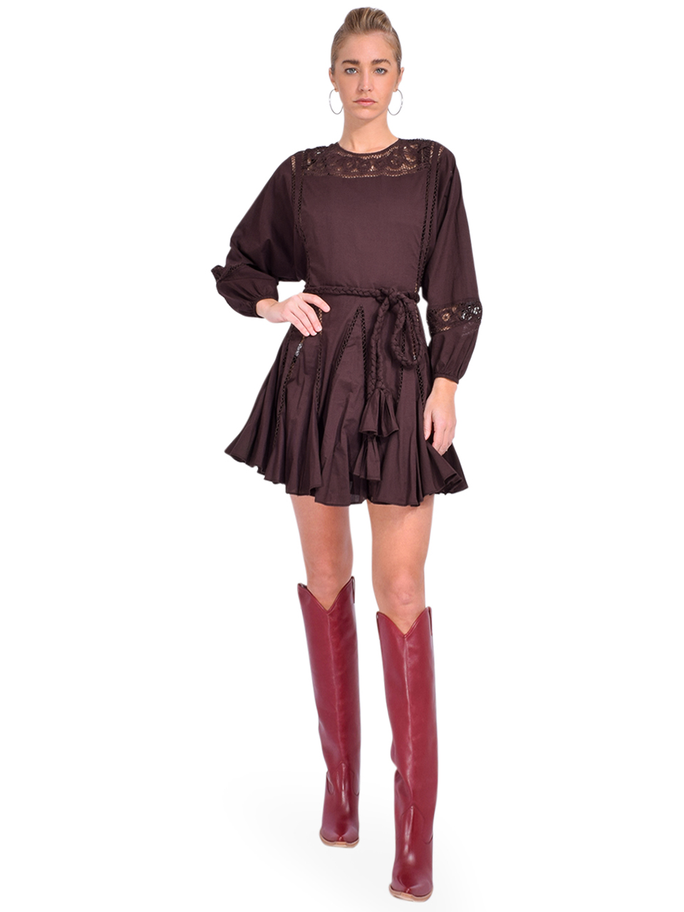 RHODE Ella Dress in Chocolate Front View 
