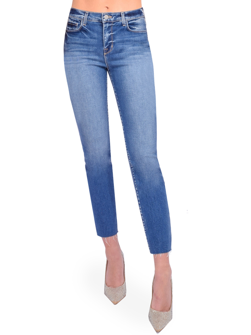 L'AGENCE Sada Crop Slim Jean Cambridge Front View 
