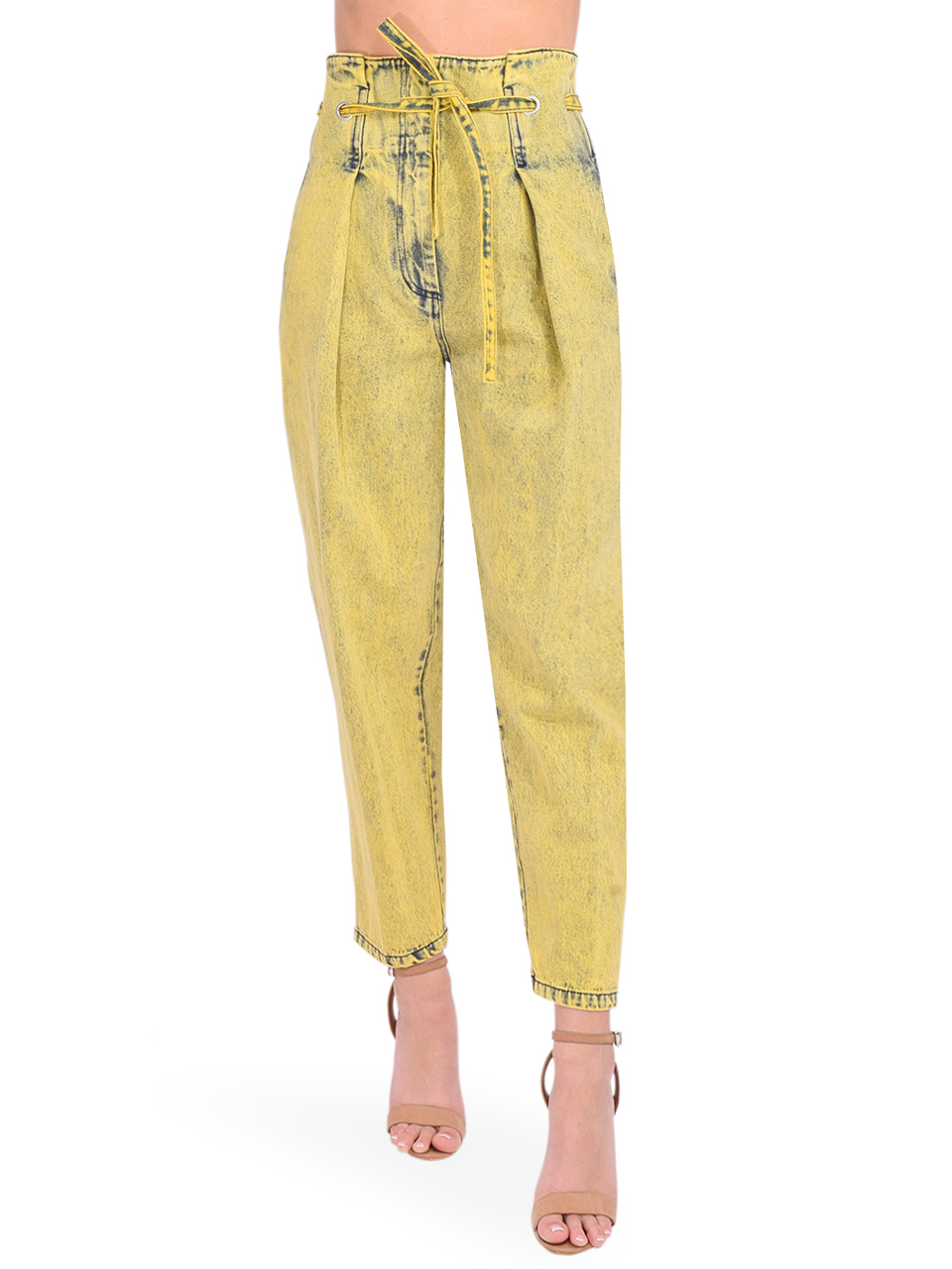 3.1 Phillip Lim Overdyed Denim Origami Pant in Pineapple Front View 