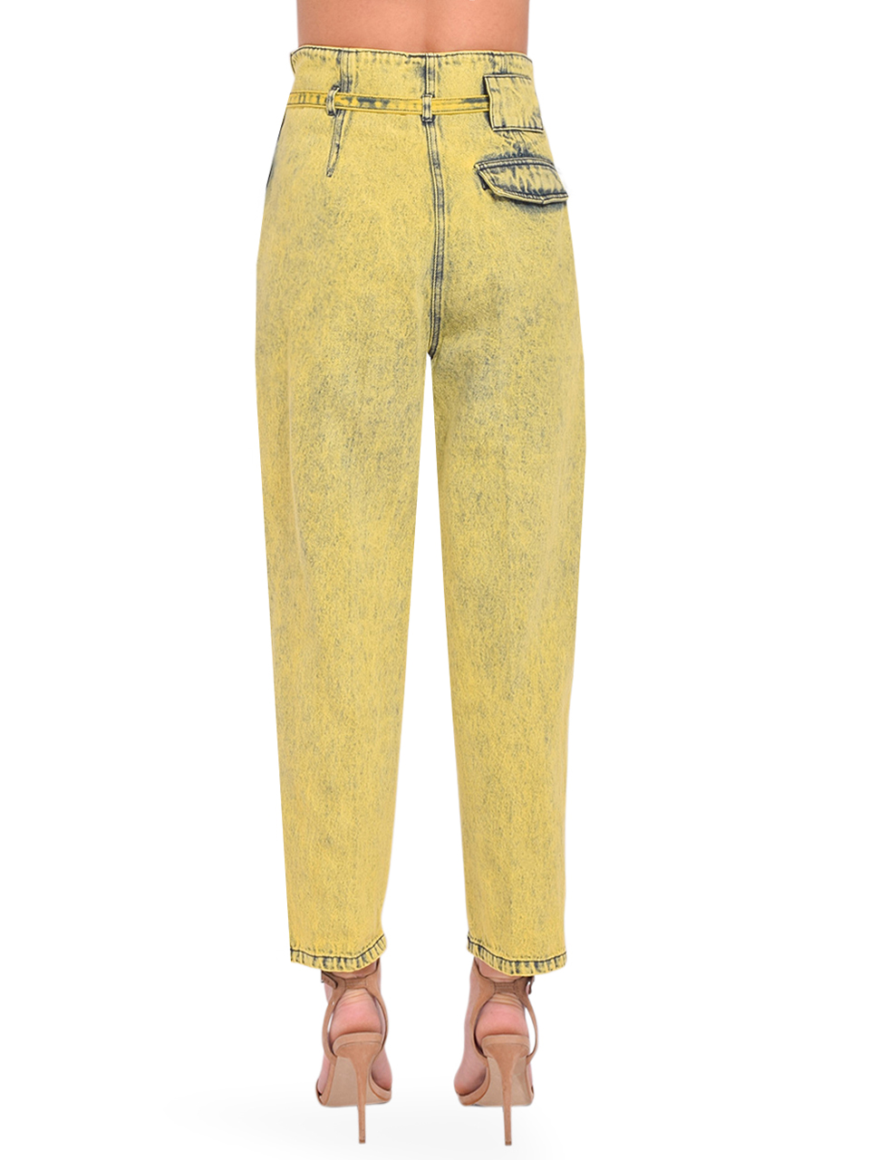3.1 Phillip Lim Overdyed Denim Origami Pant in Pineapple Back View 