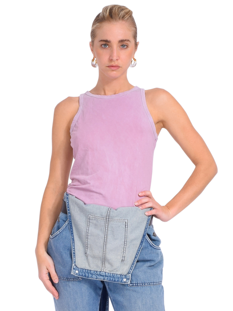 Cotton Citizen Standard V-Neck in Vintage Mauve Front View 