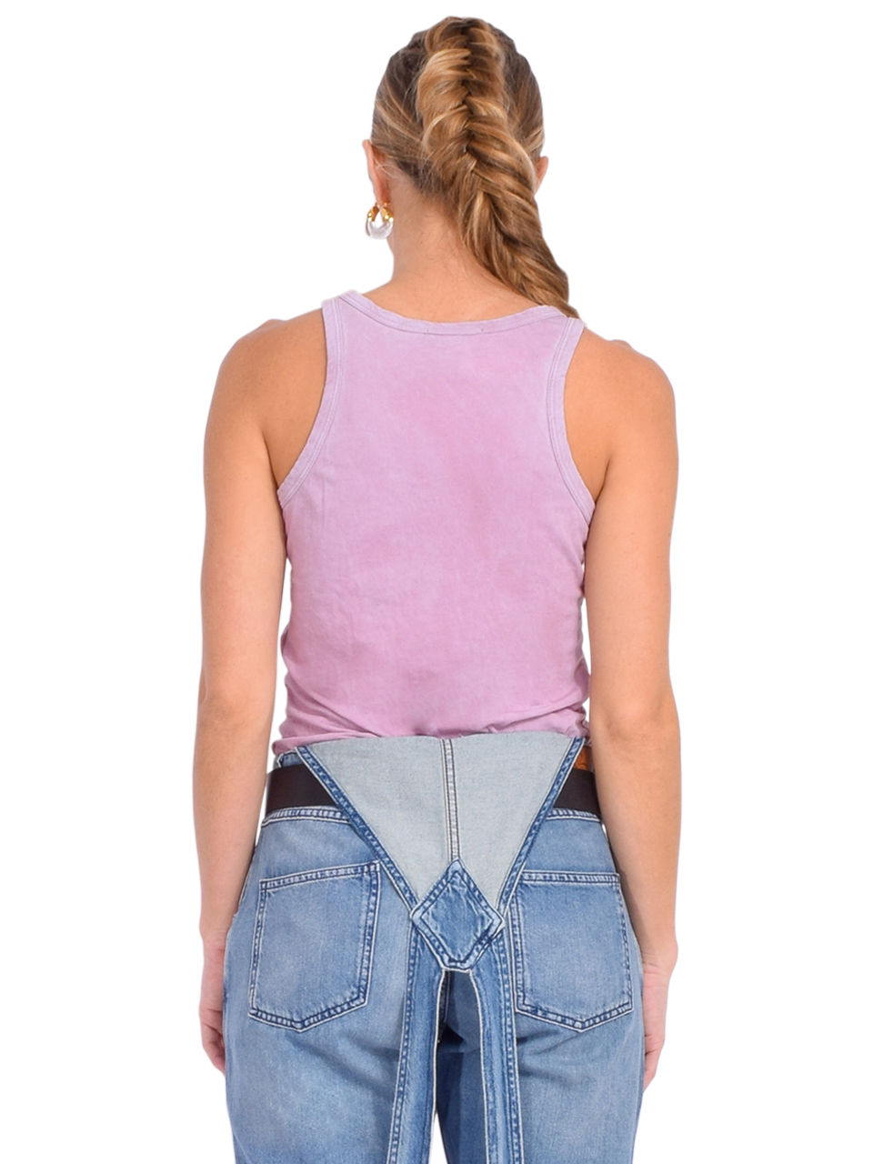 Cotton Citizen Standard V-Neck in Vintage Mauve Back View 

