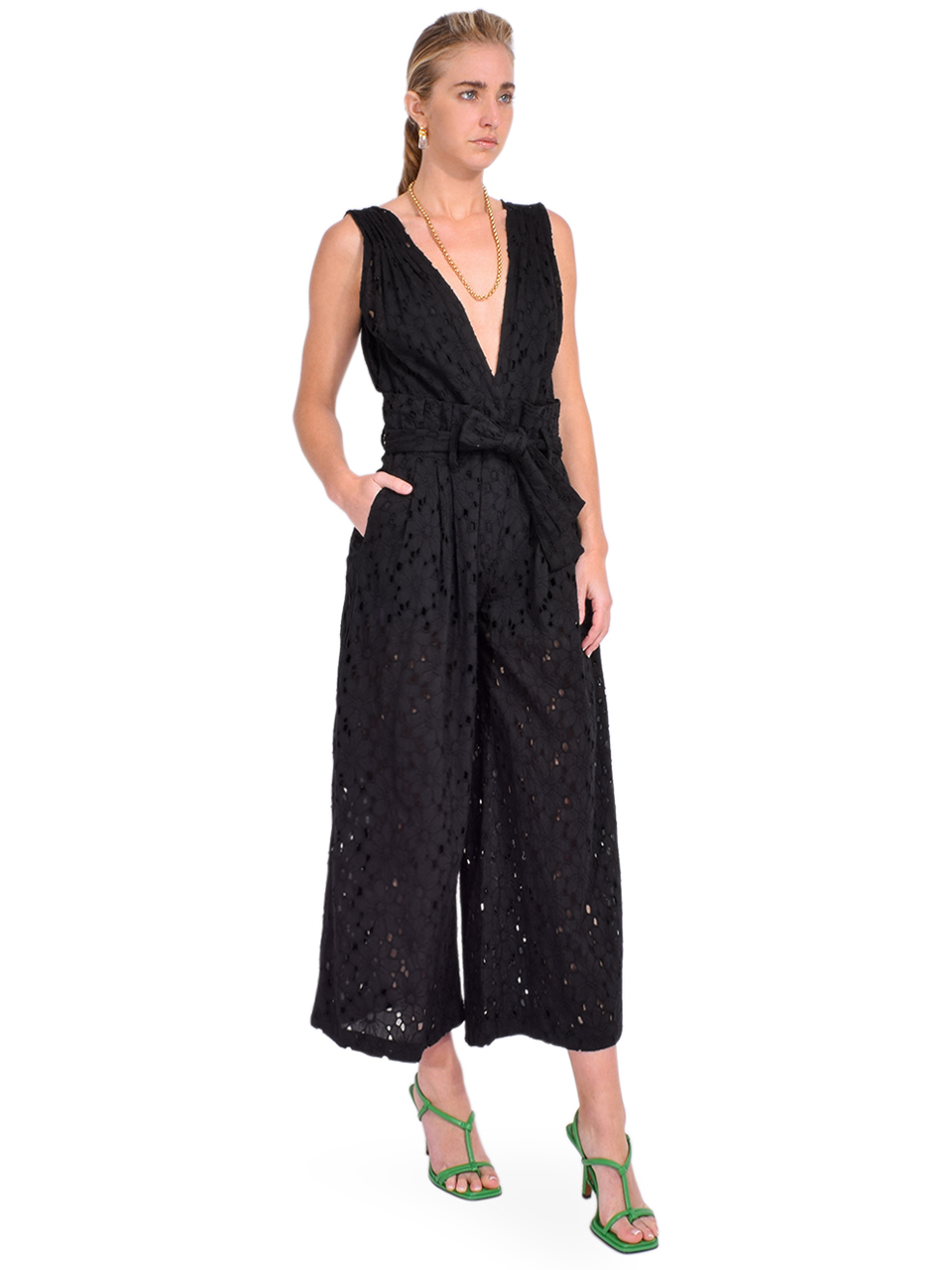 MES DEMOISELLES Lassy Jumpsuit in Black Side View 