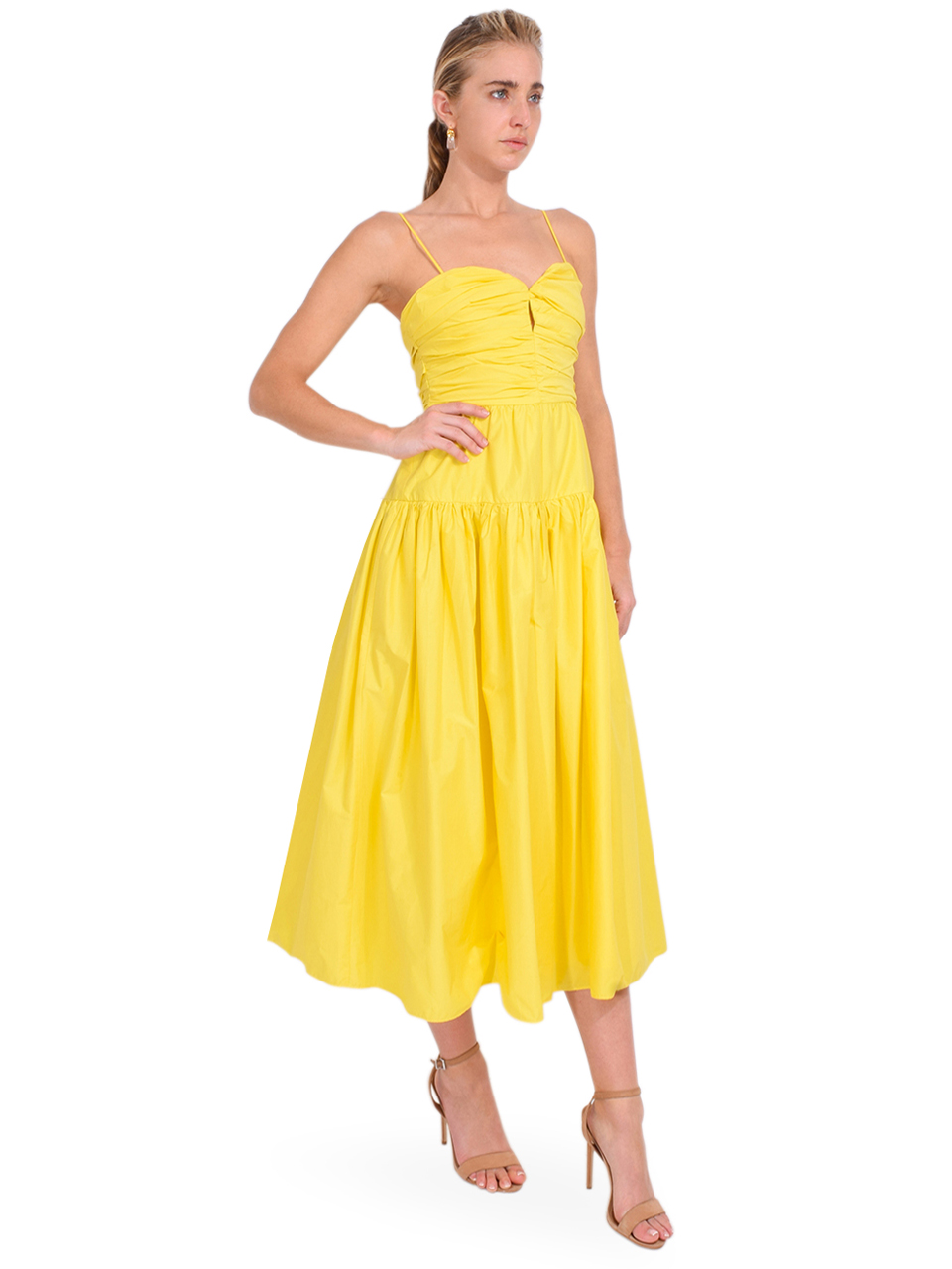 TANYA TAYLOR Jenna Dress in Daffodil Side View 