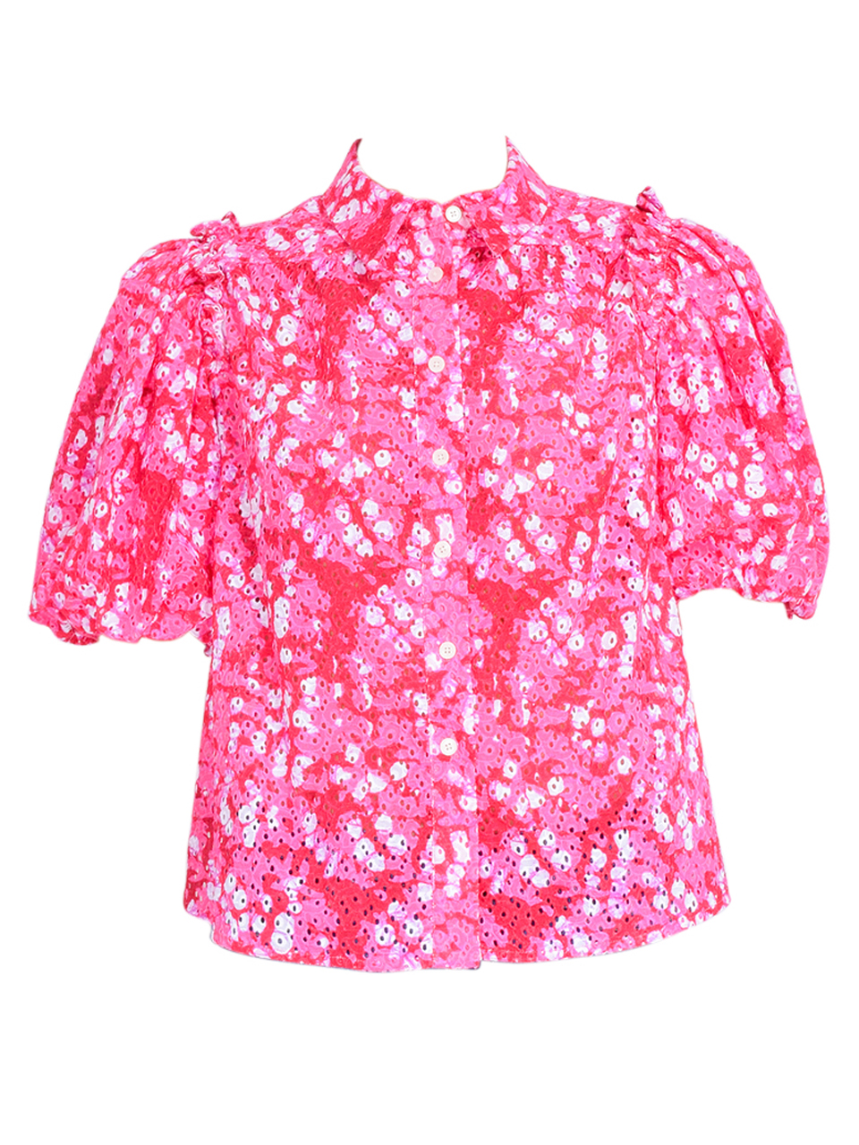 Derek Lam 10 Crosby Daria Balloon Sleeve Shirt in Pink/Red