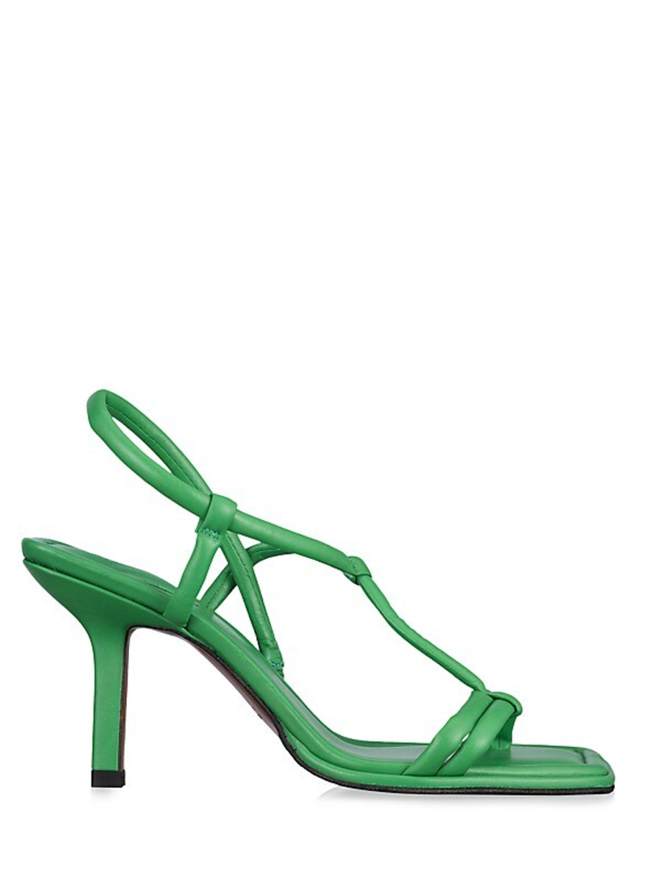 FRAME Le Addison Sandal in Bright Peridot Side View 