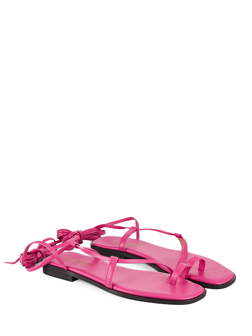 Ottod'Ame Leather Strappy Sandal in Pink Front Side View 