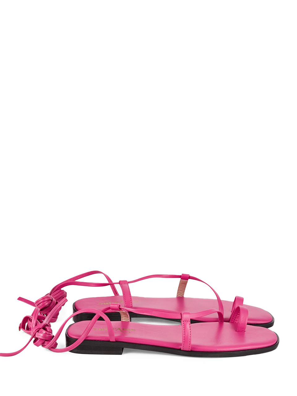 Ottod'Ame Leather Strappy Sandal in Pink Side View 