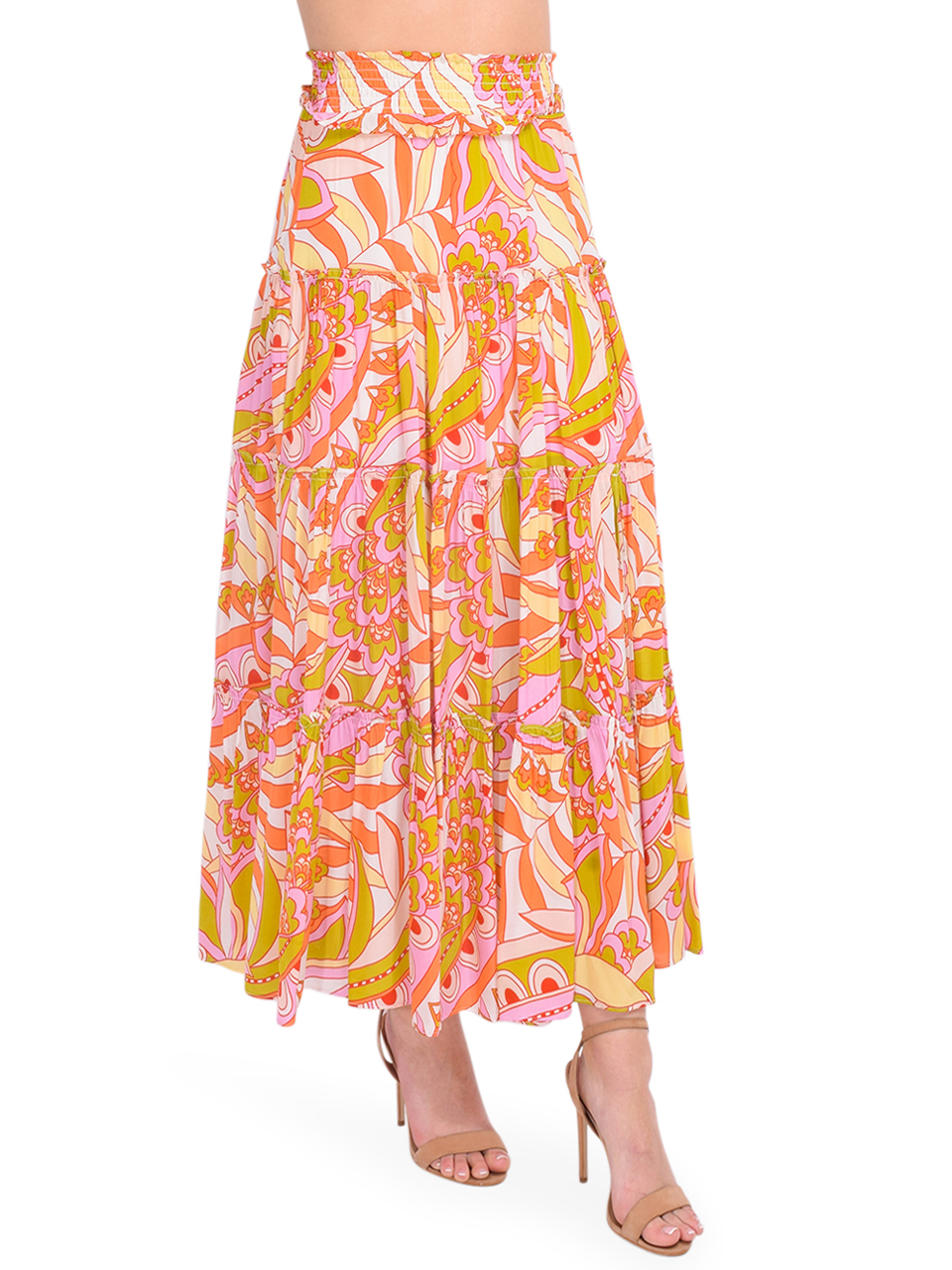 GILNER FARRAR Andra Maxi Skirt in Sunburst Side View 