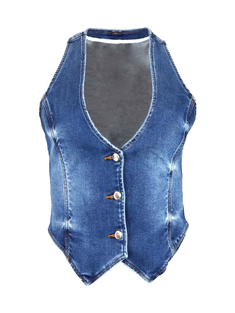 SER.O.YA Taylor Denim Vest in Bayside Blue