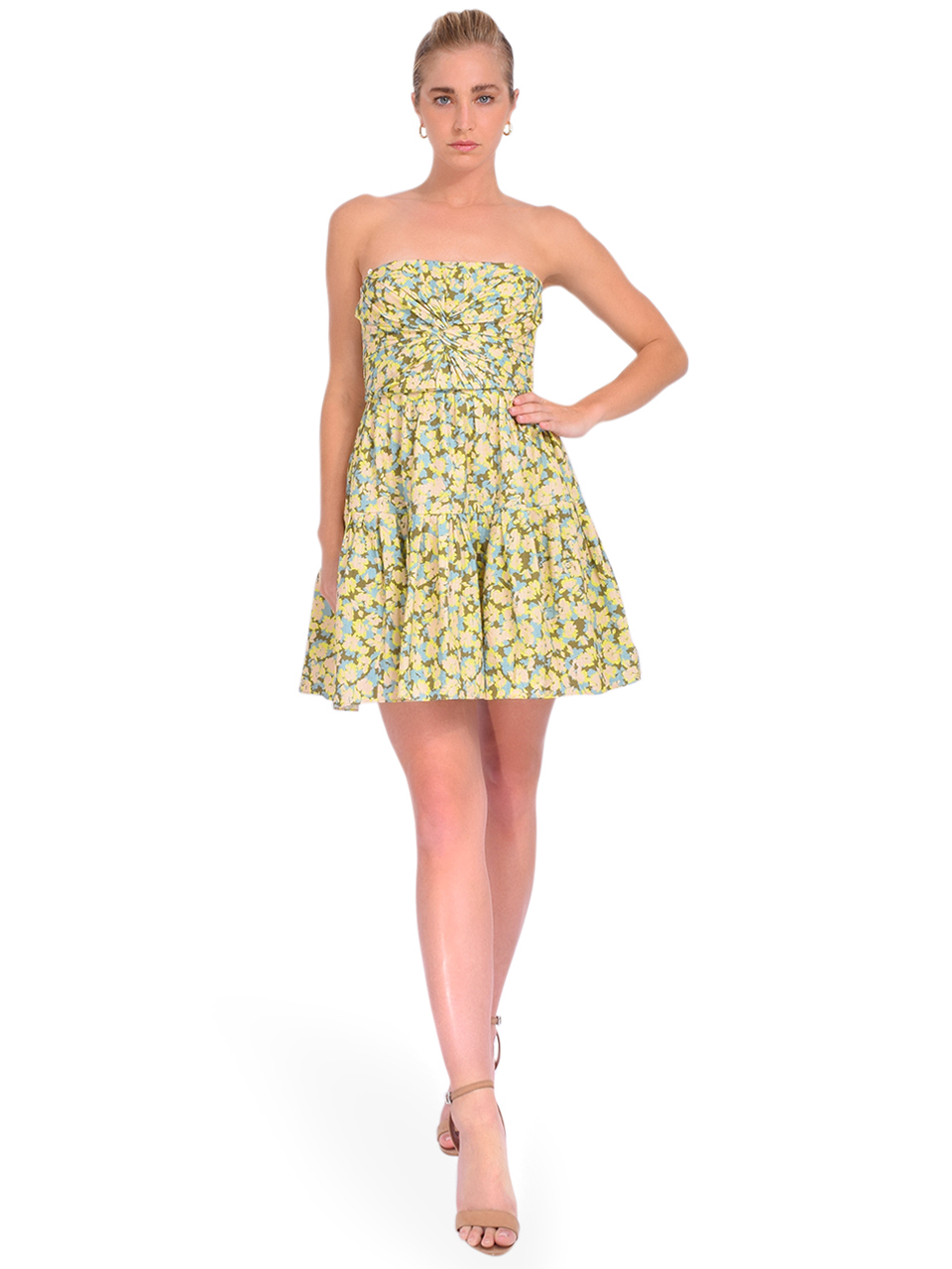 TANYA TAYLOR Lizzie Dress in Magnolia Floral Front View 2