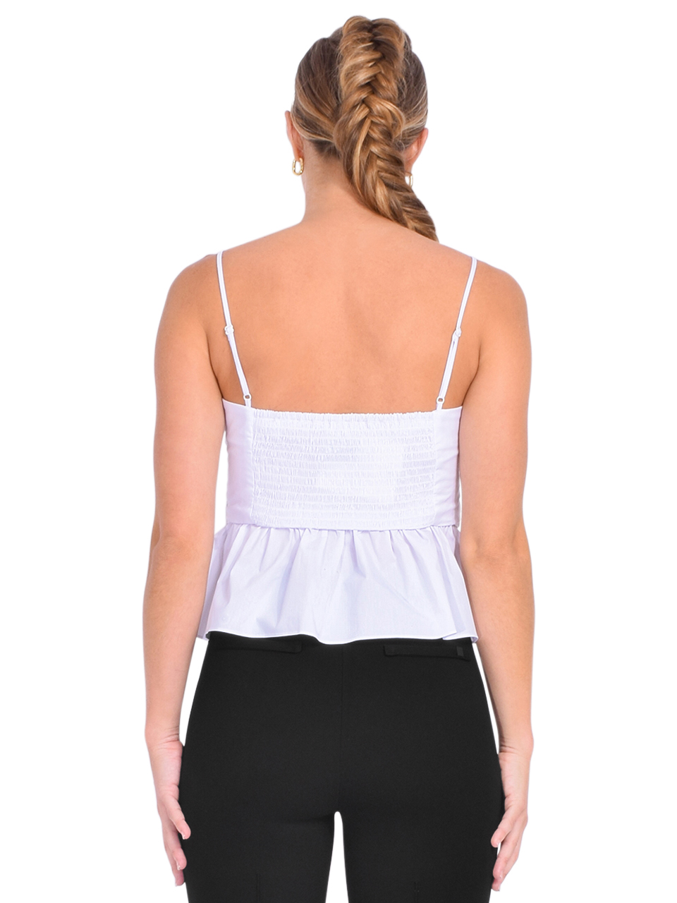 TANYA TAYLOR Hayes Top in White Back View 
