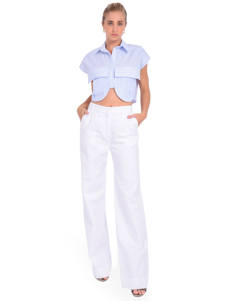 LE SUPERBE Kraft Werk Pant in White Full Outfit 