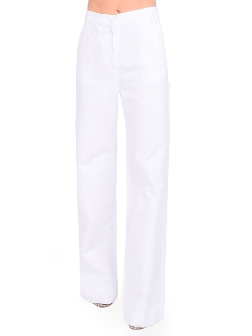 LE SUPERBE Kraft Werk Pant in White Front View 