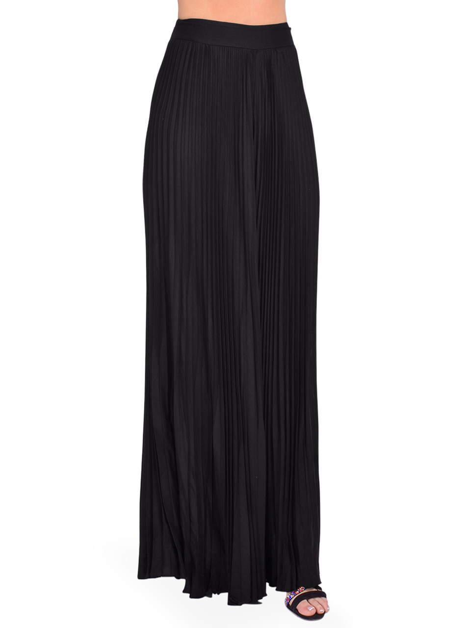 ALICE + OLIVIA Copen Pleated Pants in Black Side View 