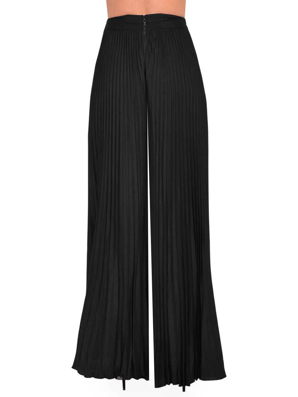 ALICE + OLIVIA Copen Pleated Pants in Black Back View 