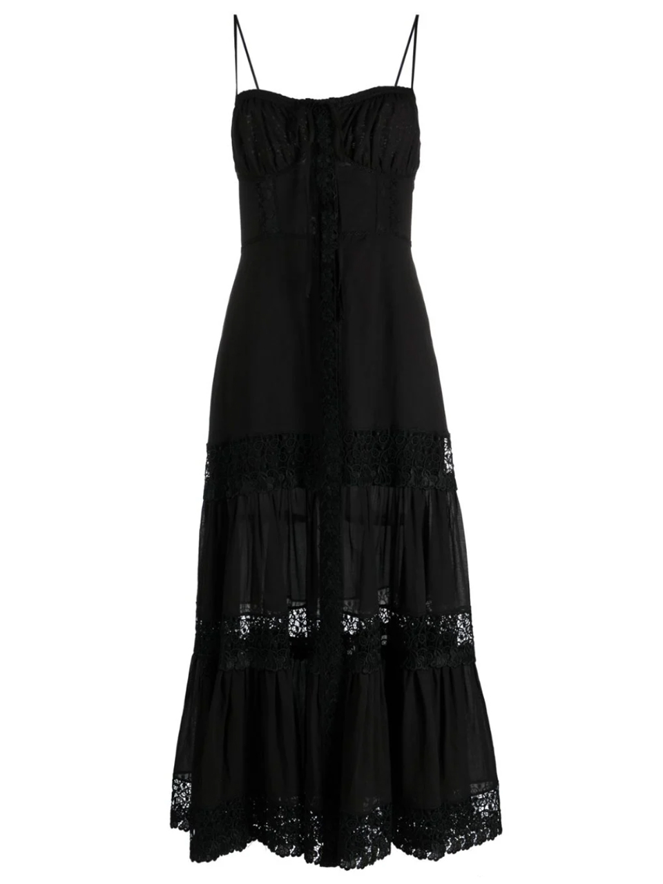 CHARO RUIZ Marisa Long Dress in Black Product Shot 