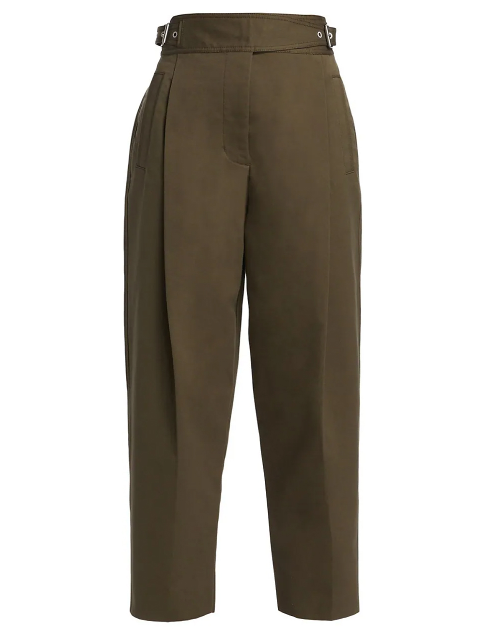 3.1 Phillip Lim Utility Faille Pleated Tapered Trouser in Army Product Shot 