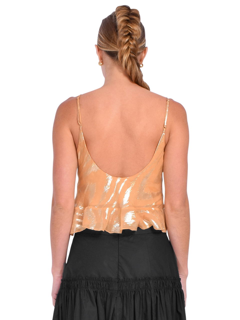 DELFI Anya Top in Nude/Gold Back View 