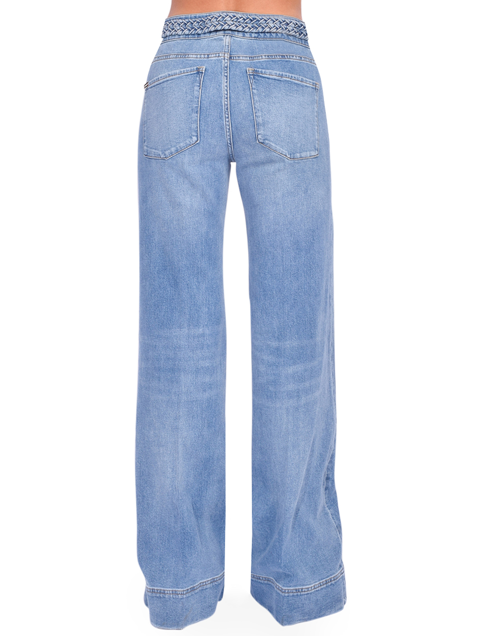 ALICE + OLIVIA Missy Braided Waistband Jean in Ivy Blue