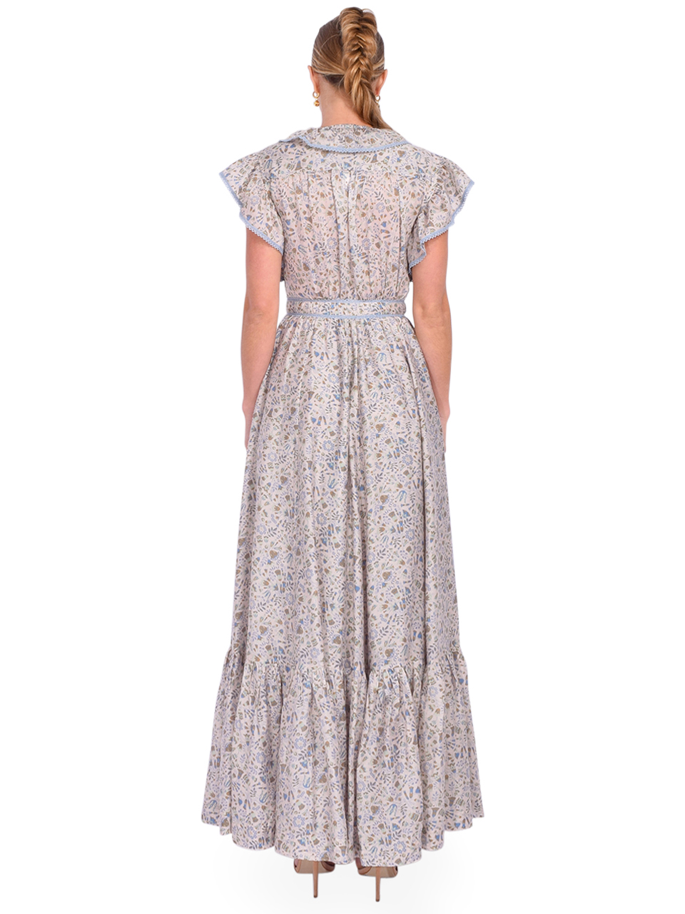 SABINA MUSAYEV Jennifer Dress in Sage Print Back View 