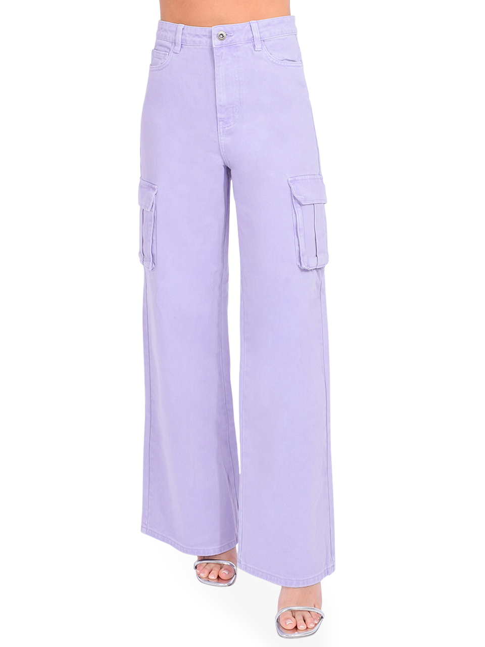 SELF-PORTRAIT Lilac Denim Cargo Jeans