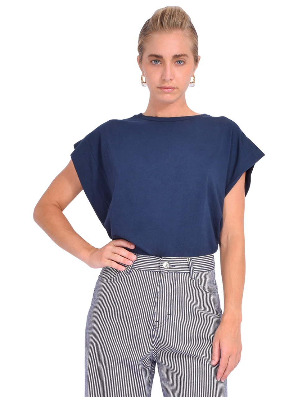 BELLEROSE Vice T-Shirt in Parker Blue Front View 