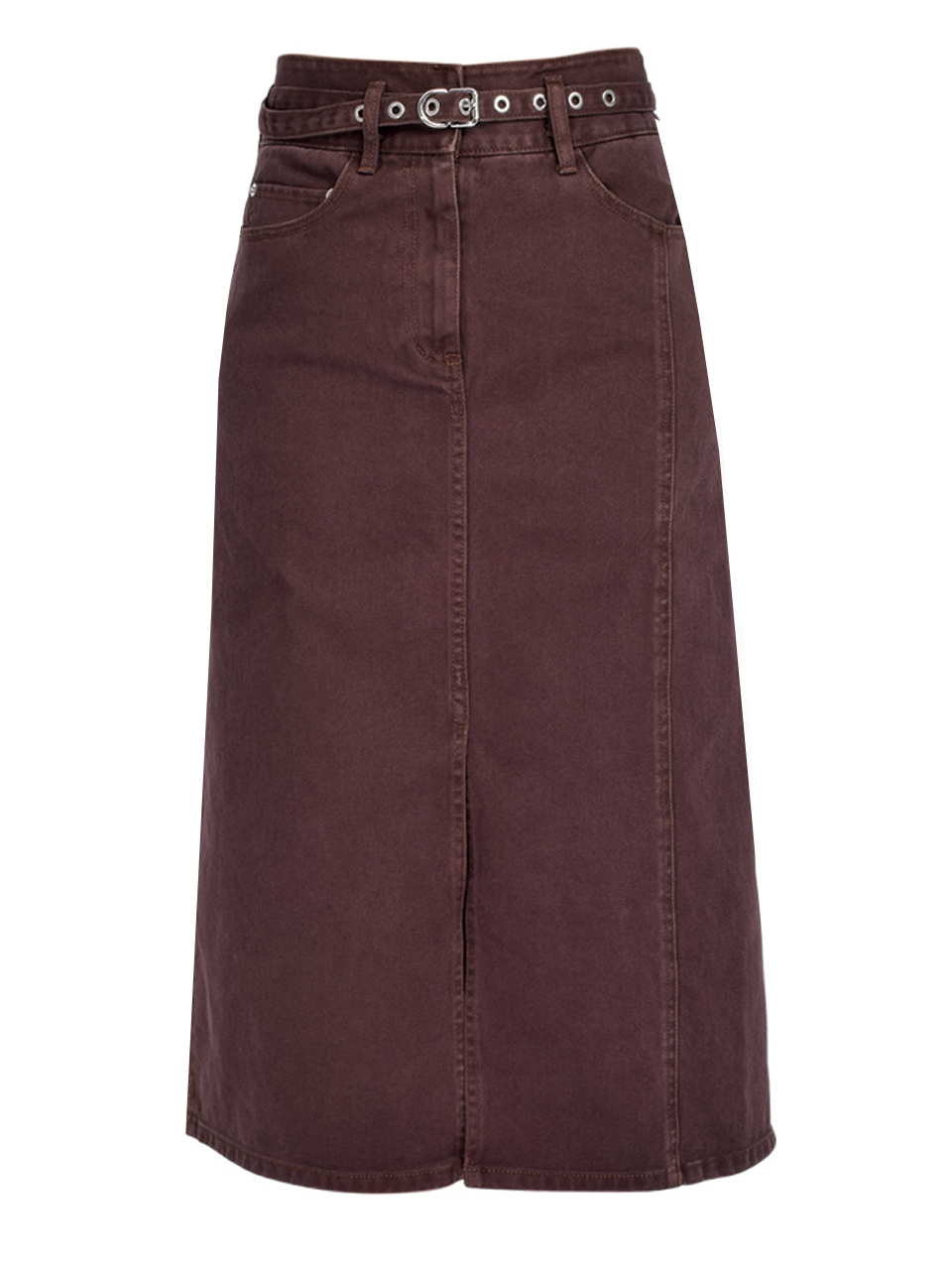 3.1 Phillip Lim Denim A-Line Skirt in Coffee Product Shot 