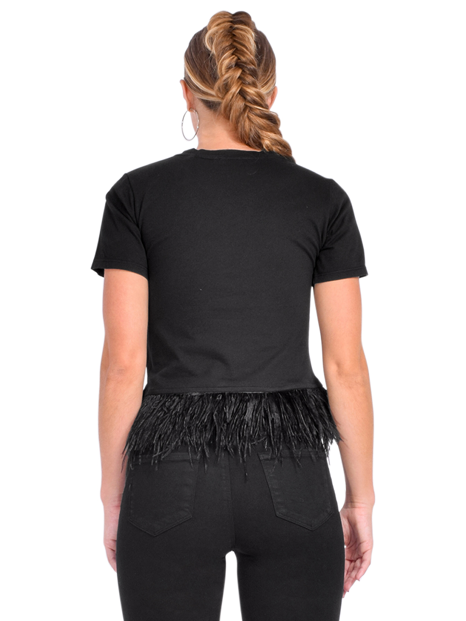 LE SUPERBE Birdie Tee in Black Back View 