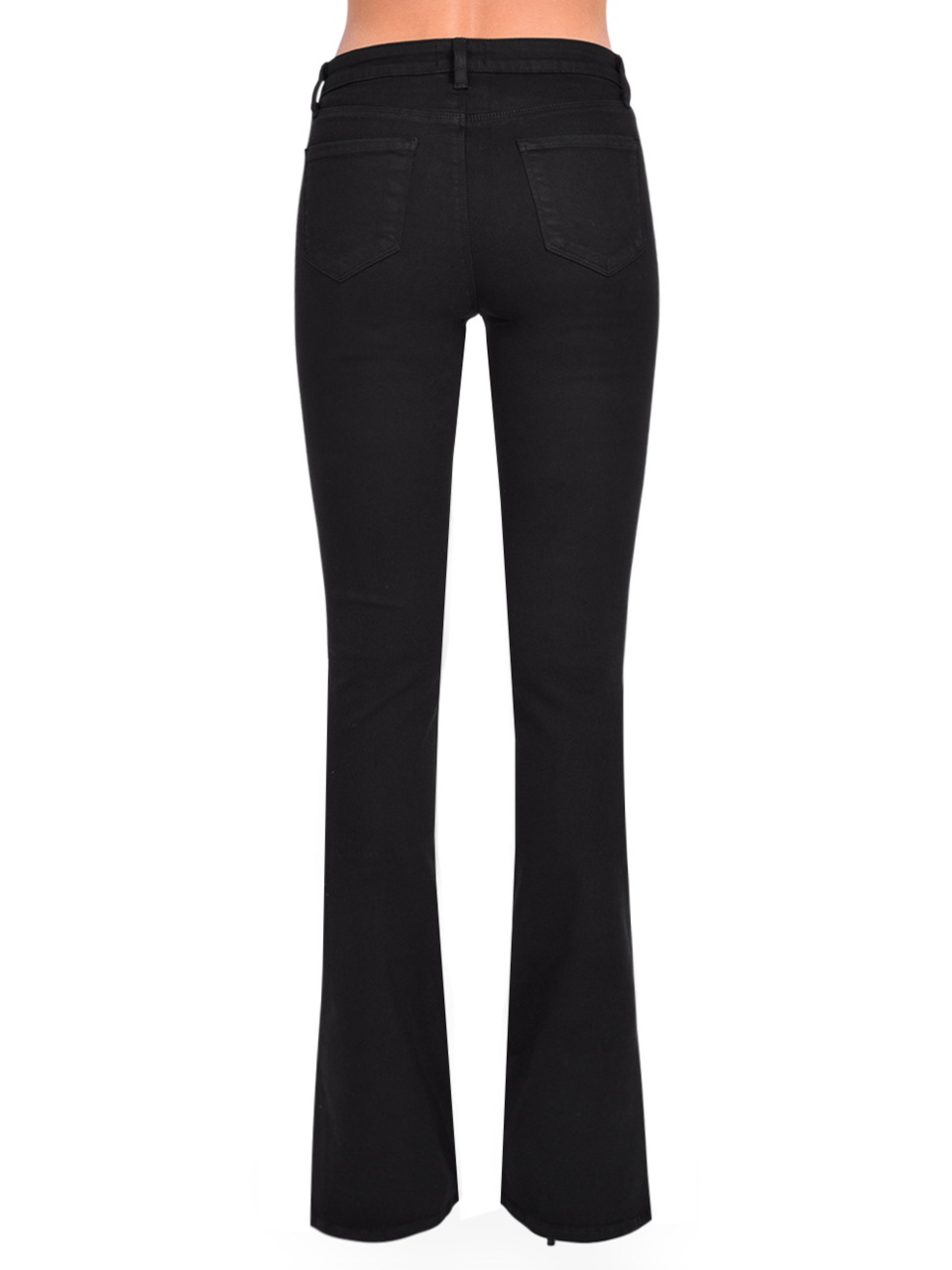 L'AGENCE Abilene Baby Boot Slit Jeans in Noir Back View 