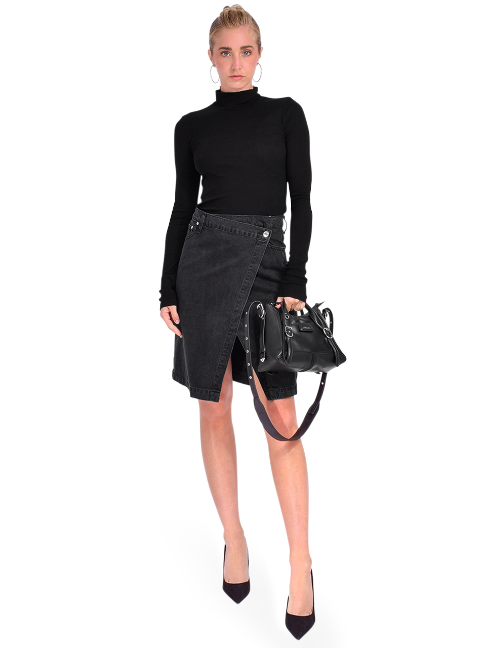 COTTON CITIZEN Verona Turtleneck in Jet Black Full Outfit 