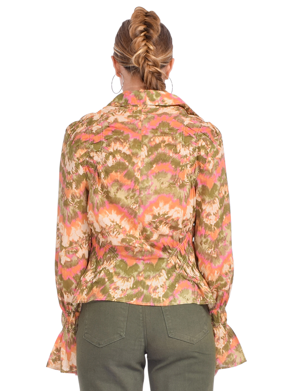 LOVE THE LABEL Sonia Button Front Top in Karishma Print Back View 