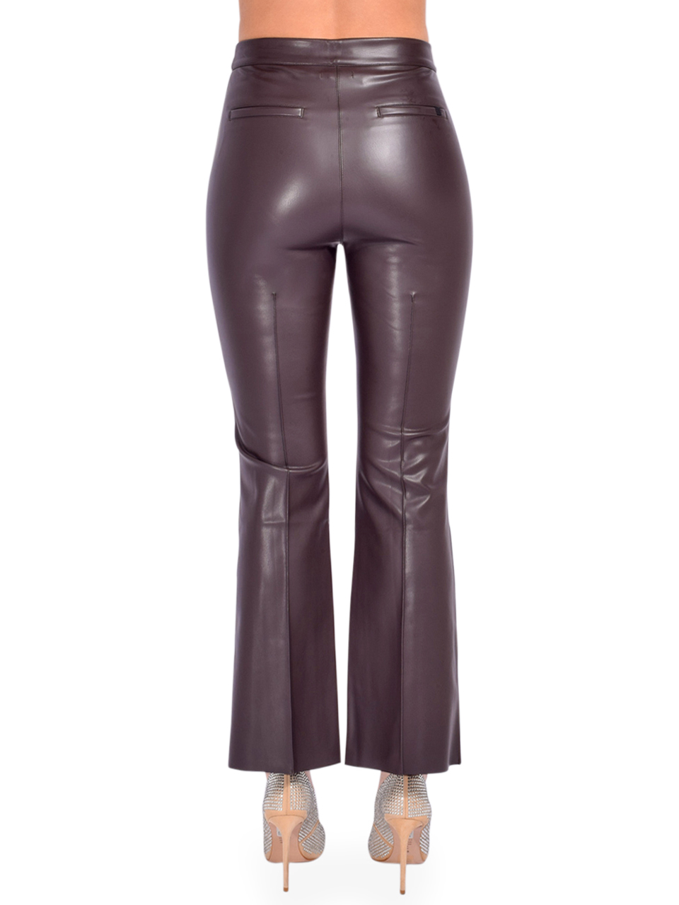 GREYVEN Porterfield Vegan Leather Pant in Espresso Back View 