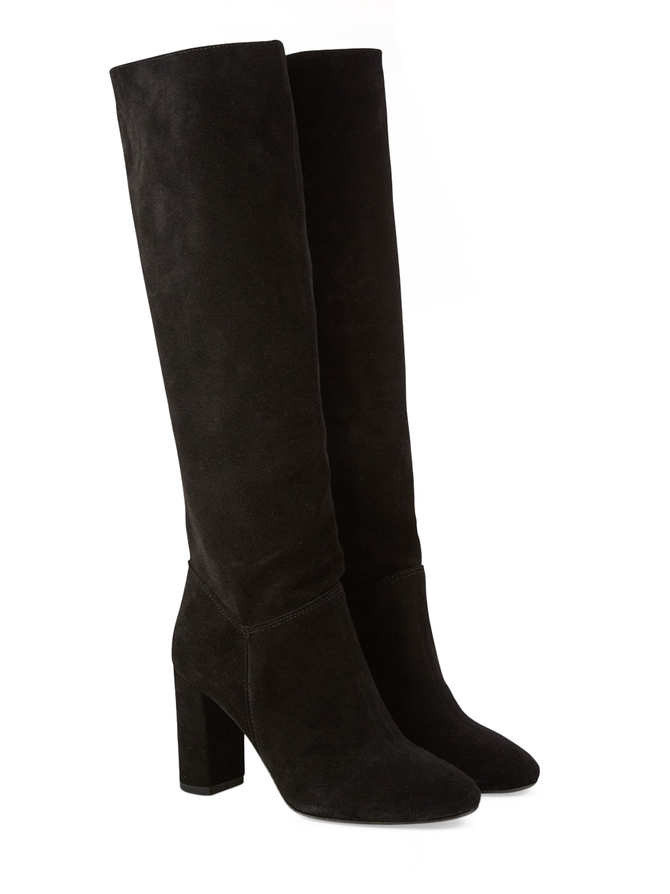 Ottod'Ame Suede Boots in Black Front Side View 