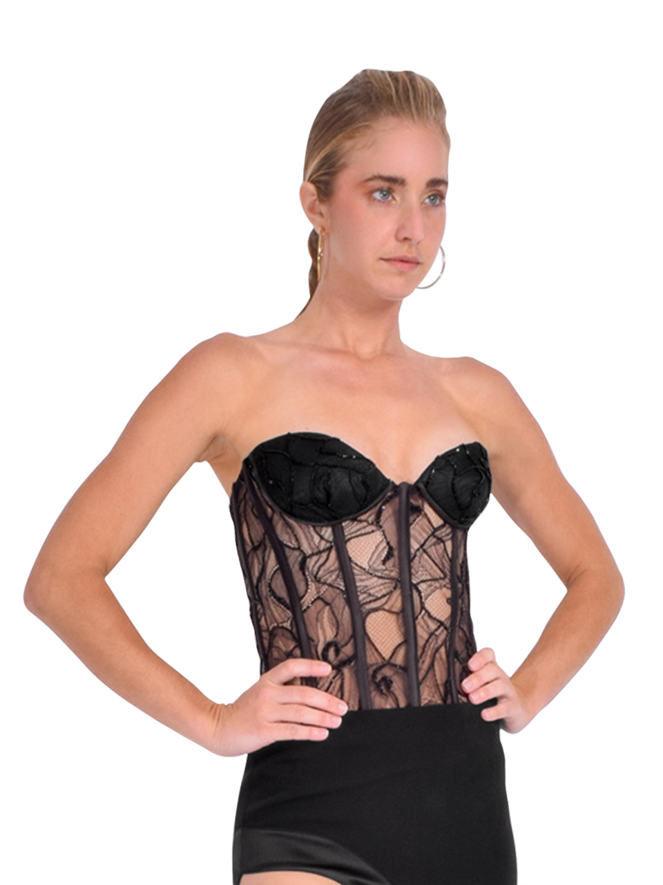 RETROFETE Hailey Embellished Corset Top Side View 