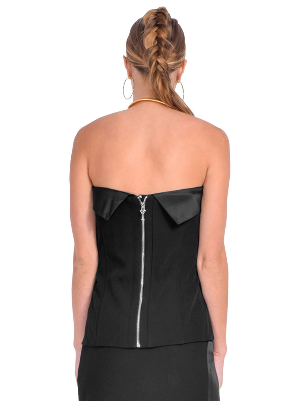 Retrofete Sharae Corset Top in Black Side View 

