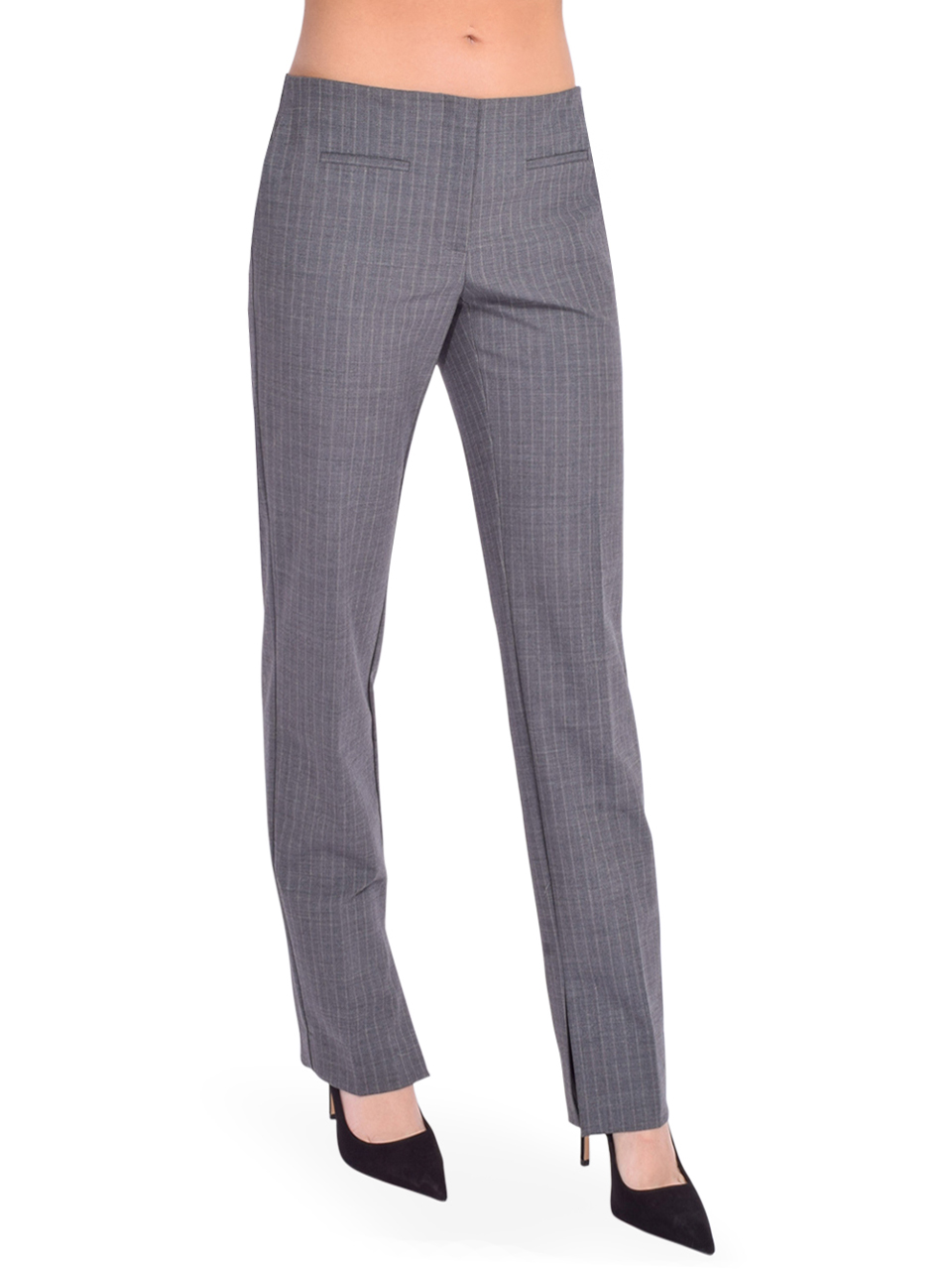 Ottod'Ame Fab Pant in Gray Pinstripe Side View 