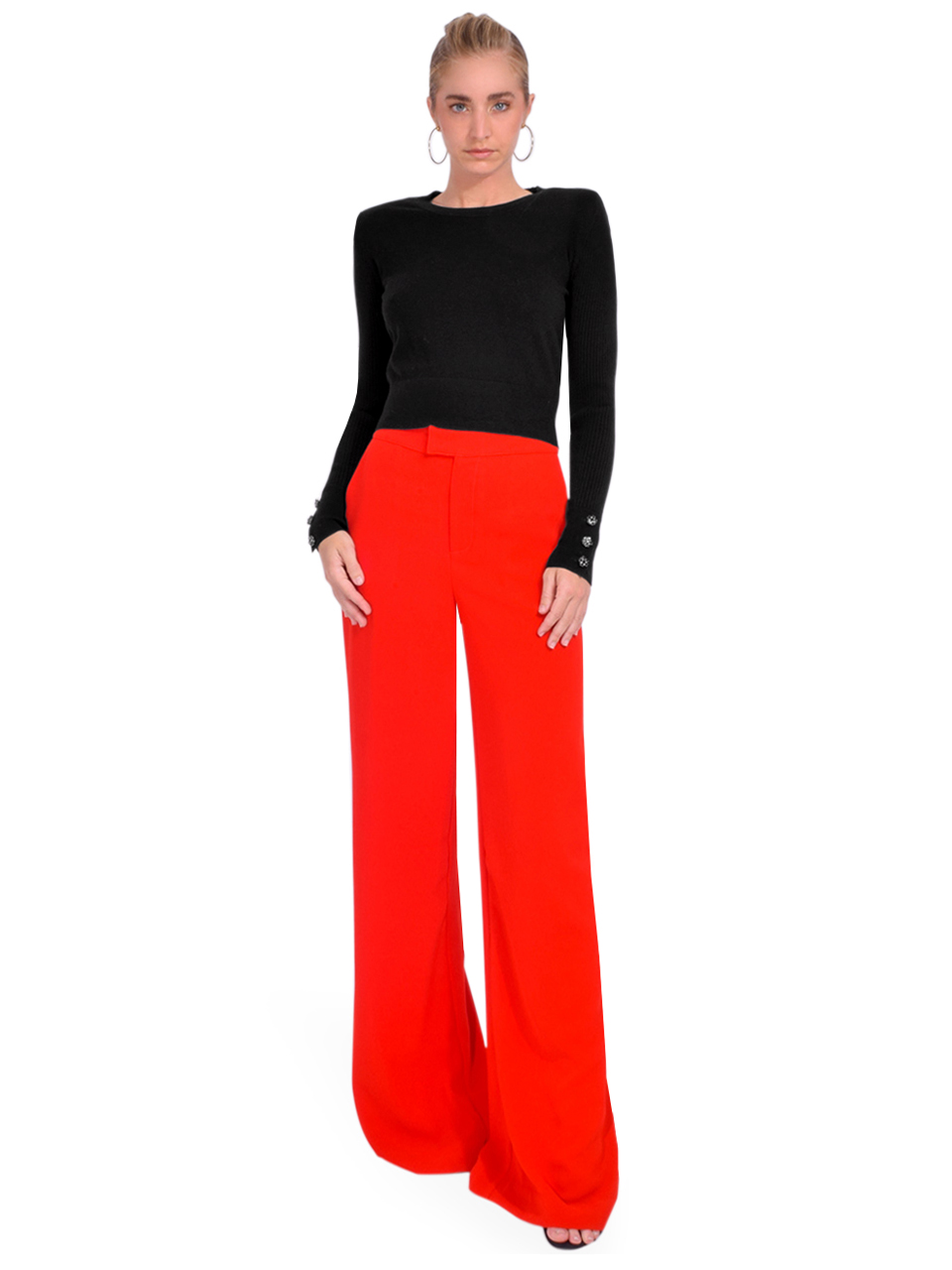 Karina Grimaldi Fiona Pants in Ruby Full Outfit 

