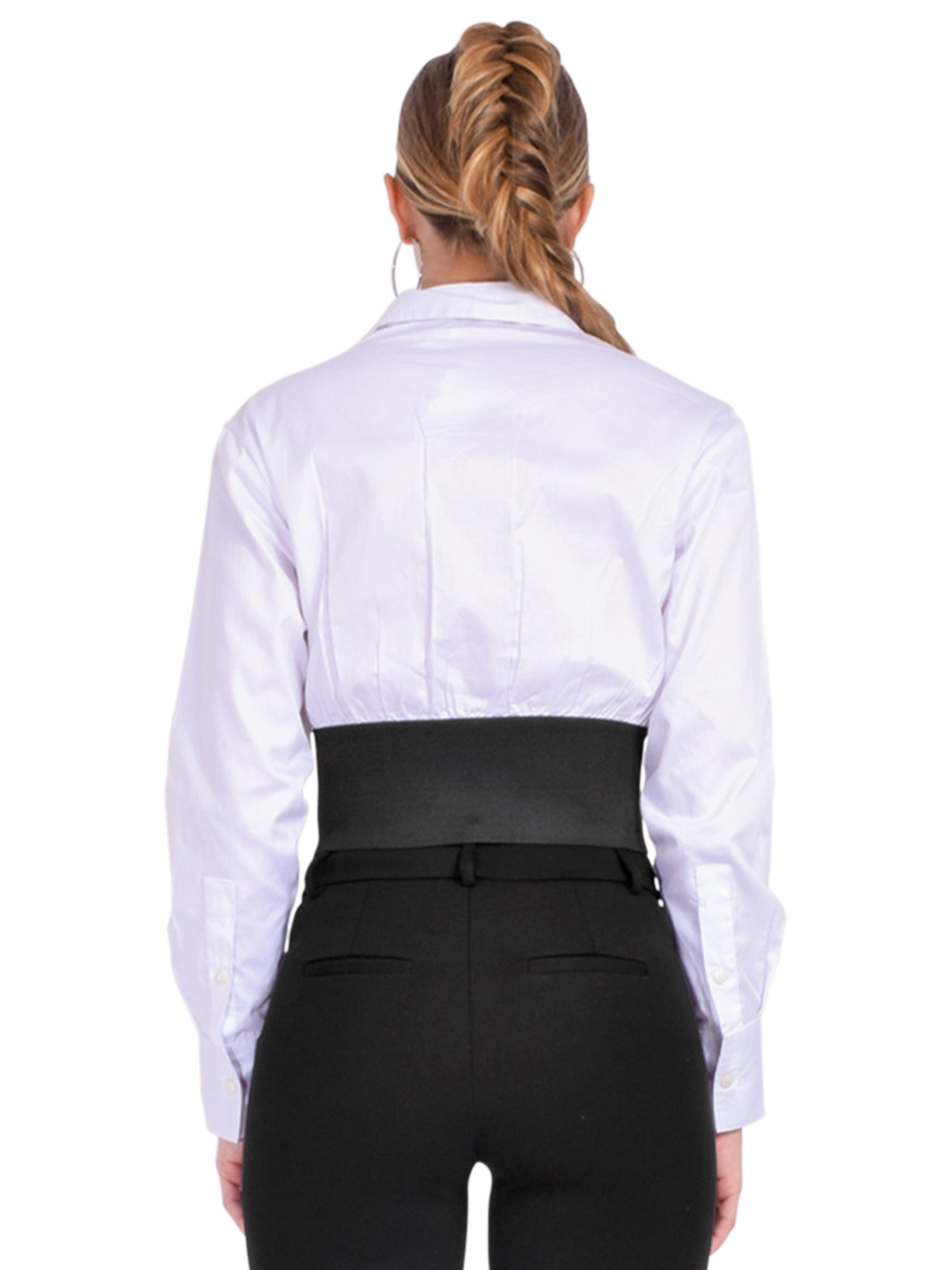 Karina Grimaldi Eris Blouse in White Back View 