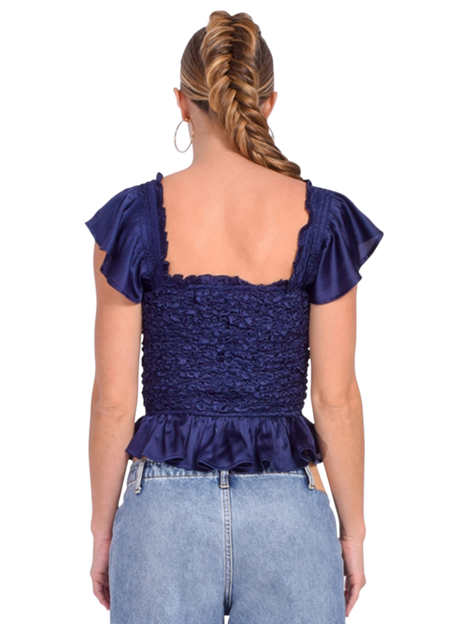 LOVE THE LABEL Annika Top in Sapphire Back View 
