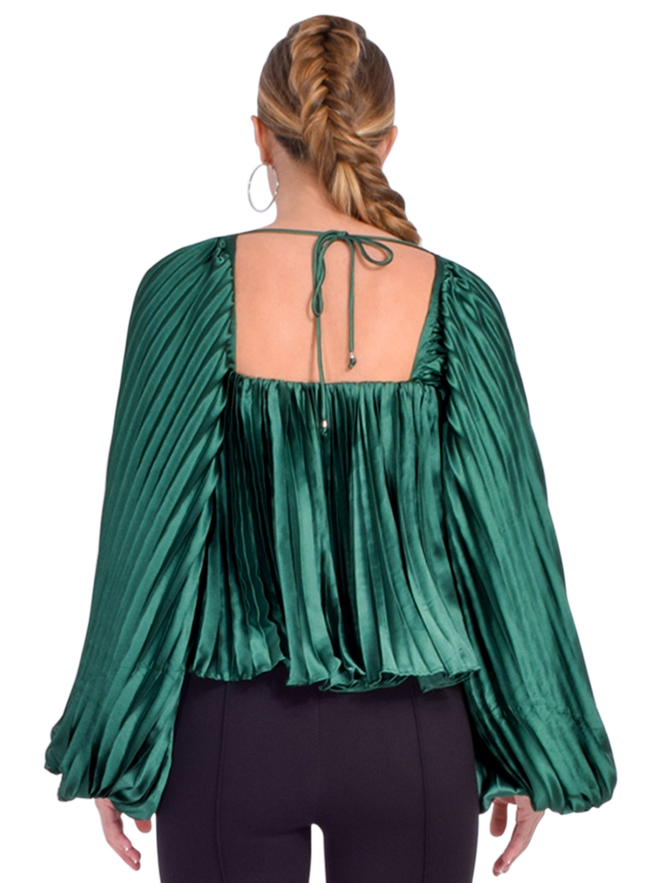 LOVE THE LABEL Mariposa Top in Emerald Back View 
