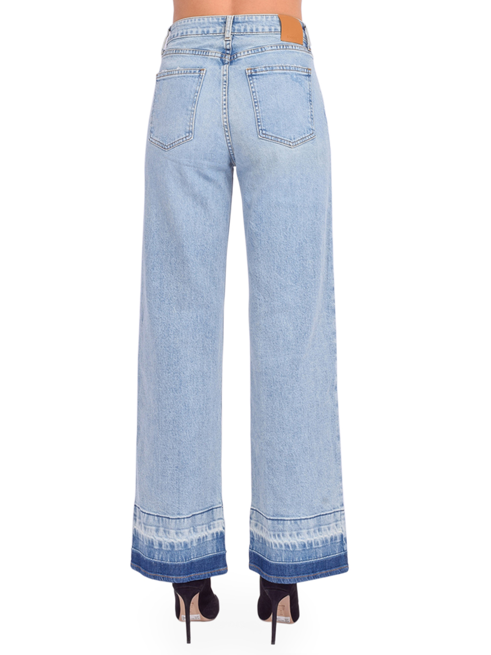 SIMKHAI Jude Mid Rise Wide Leg Jean in Santa Monica Wash Back View 