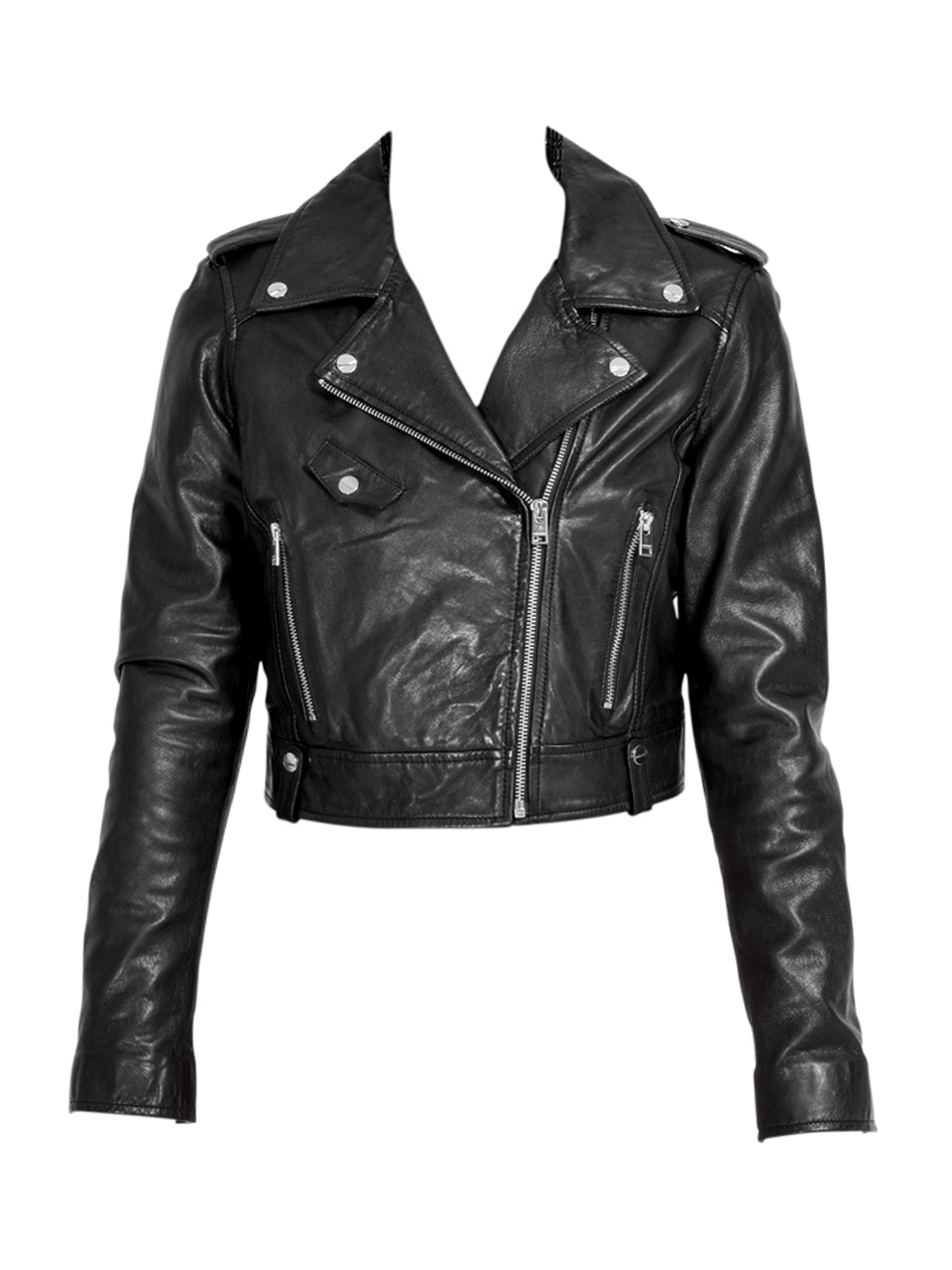 LAMARQUE Ciara Iconic Leather Jacket in Black Product Shot 